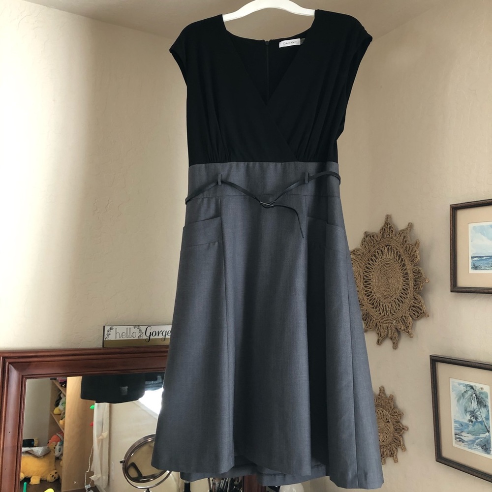Calvin Klein Black & Gray Work dress